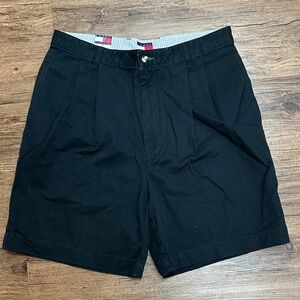 Tommy Hilfiger Black Pleated Front Men's Shorts